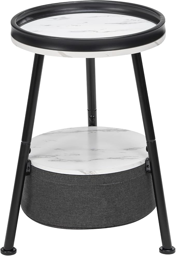 Round End Table, 11.8*17.8' Round Sofa Table, Small Round Table, Small Coffee - Image 8