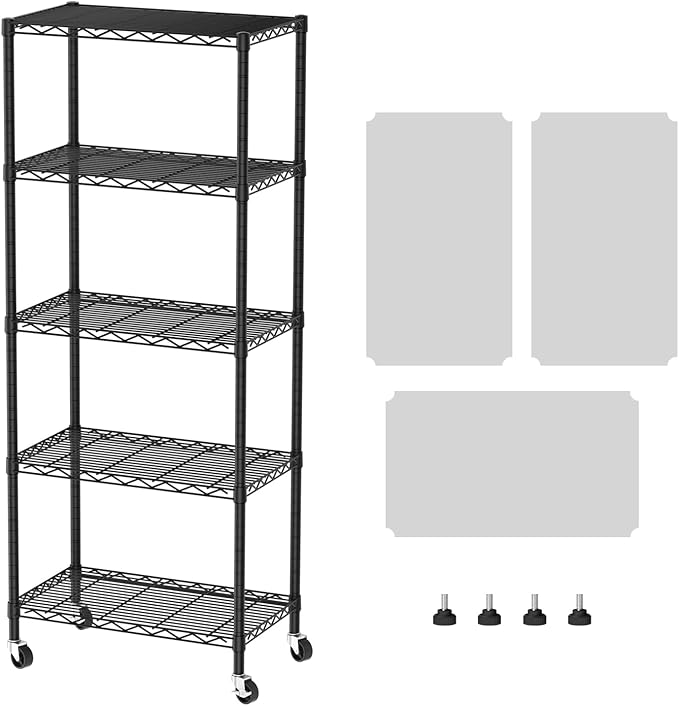 SINGAYE 5 Shelves Storage Shelf Wire Closet Bathroom Organizers Metal Pantry by SINGAYE