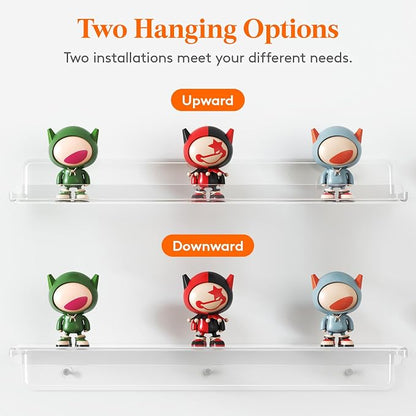 Lifewit Floating Shelves for Wall, 2 Pack 15" Clear Acrylic Shelf Room Decor - Image 6