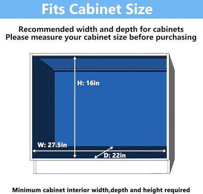 LOVMOR 2 Tier Individual Pull Out Cabinet Organizer 27" W x 21½" D, Slide Out - Image 4