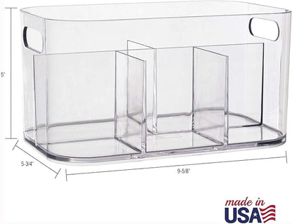 STORi Bliss 5-Compartment Plastic Cosmetics Storage Organizer | Clear | - Image 5