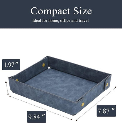 CASIRENA Father's Day Gifts Faux Leather Valet Tray Organizer - Image 4