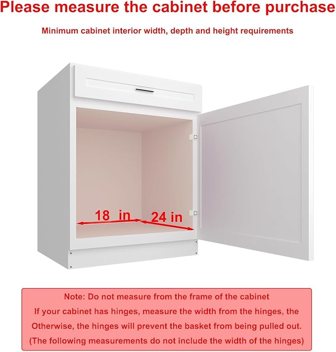 Wooden Pull out Cabinet Organizer 18" W x 21" D x 4.3" H, Heavy Duty Slide Out - Image 3