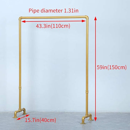 Industrial Pipe Clothing Rack 59in, Clothes Racks - Image 3