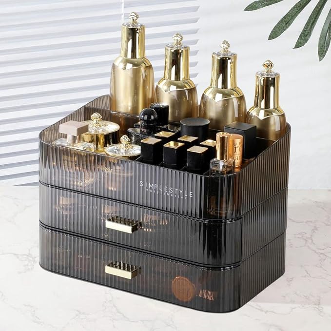 Makeup Organizer with Drawers Stackable Skincare Cosmetic Makeup organization by PLINJOY