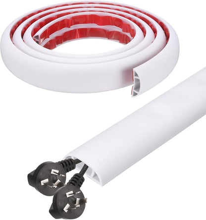 HARFINGTON 6ft Cord Cover Floor W0.6 x H0.33 Inner Channel PVC Hide Extension by HARFINGTON