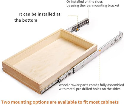 20”W x 21”D x 3”H Soft Close Slide Out Wood Drawer Organizer - Image 5