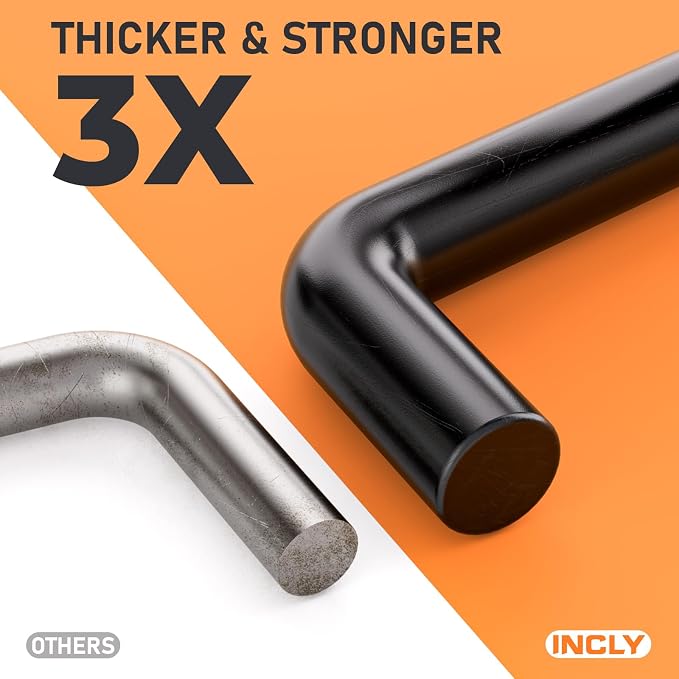INCLY 176PCS Extra Thick Pegboard Hooks, 1/4" Heavy Duty Black Metal Peg Board - Image 3