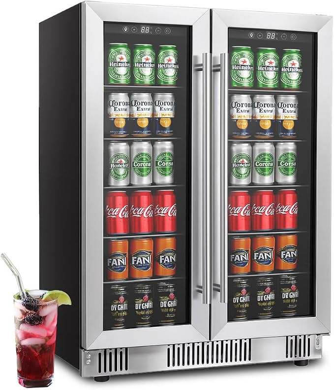 Dual Zone Wine and Beverage Refrigerator, 176 Can 42 Bottle Capacity Cooler by Stopsad