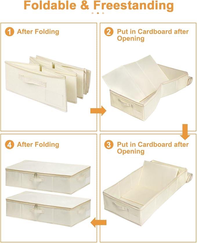 punemi Underbed Storage, 2 Pack Clothing Storage Bags W/Upgraded Handles - Image 8