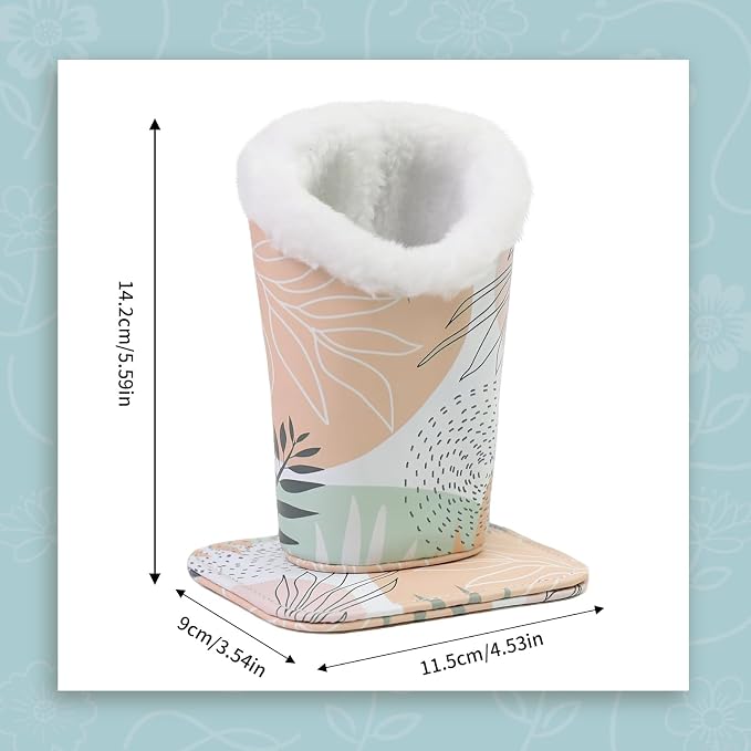 Plush Lined Eyeglasses Holder, Cute Magnetic PU Leather Glasses Stand Case - Image 7
