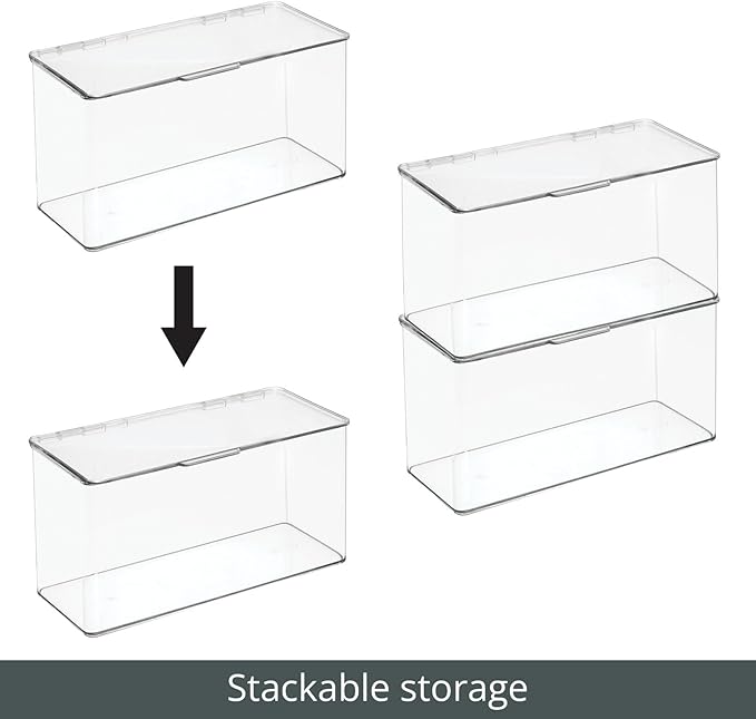 mDesign Plastic Stackable Playroom/Gaming Storage Organizer Bin Box - Image 5