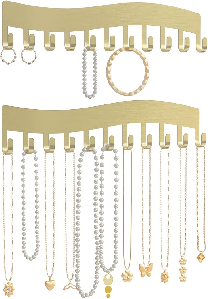 Wall Necklace Organizer Holder: Wall Mounted Jewelry Hanging Storage Necklaces by Josmimic