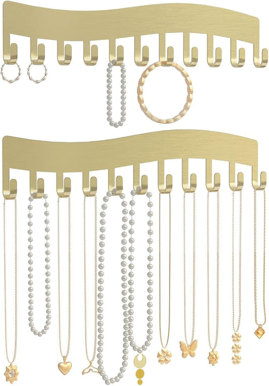 Wall Necklace Organizer Holder: Wall Mounted Jewelry Hanging Storage Necklaces by Josmimic