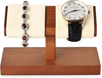 Oirlv Solid Wood Double Watch Display Stand Watch Bracelet Organizer - Image 6