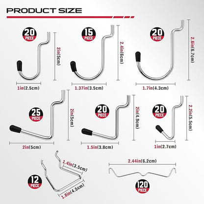 300-Piece Pegboard Hook Set, Pegboard Organizer Accessories - Image 6