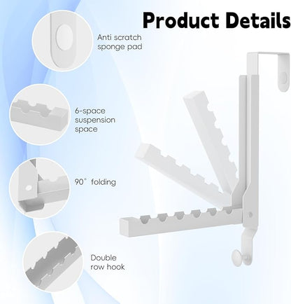 BAKON Over The Door Hanger Folding Clothes Drying Rack, Folding Hanging Coat - Image 4