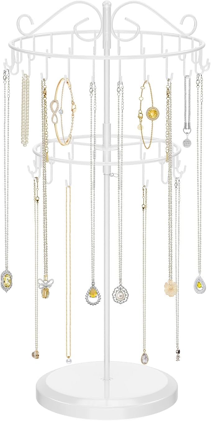 iDavosic.ly 2 Tier Rotating Necklace Holder Organizer by iDavosicly
