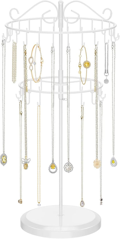 iDavosic.ly 2 Tier Rotating Necklace Holder Organizer by iDavosicly