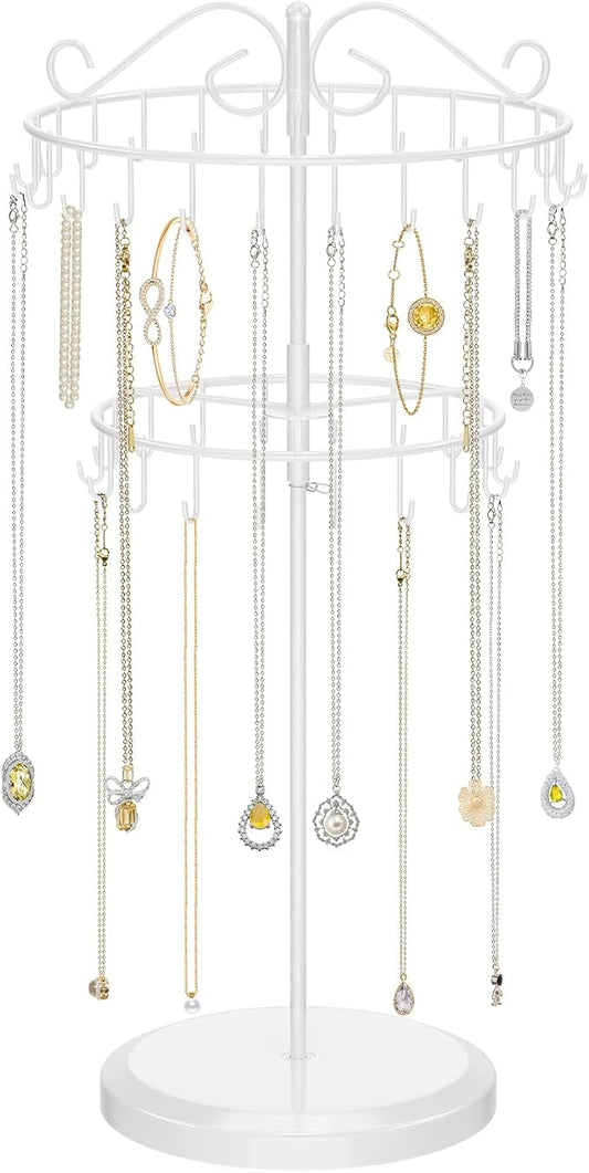 iDavosic.ly 2 Tier Rotating Necklace Holder Organizer by iDavosicly