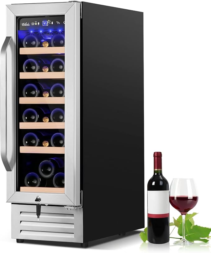 12 Inch Wine Cooler Refrigerator, Mini Wine Fridge 18 Bottle Capacity, Built-in by Velieta-SpecialistinFridge