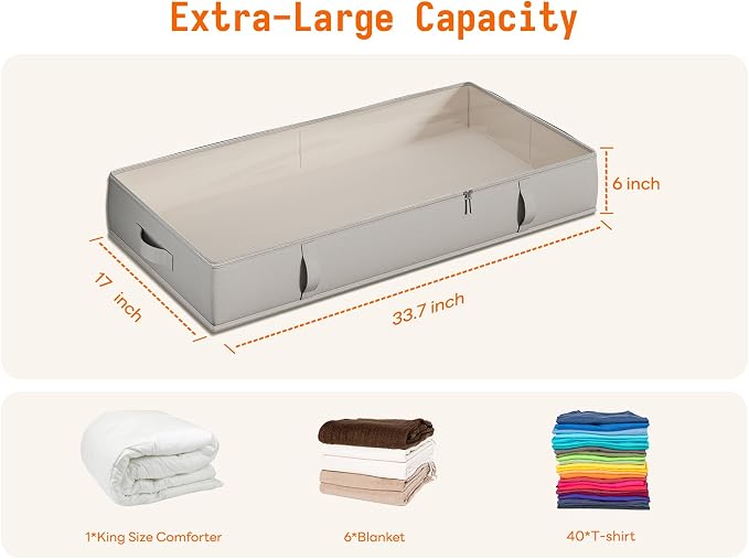 Vailando Storage Containers, 6 Inches Tall 60L Underbed Storage Bins - Image 5