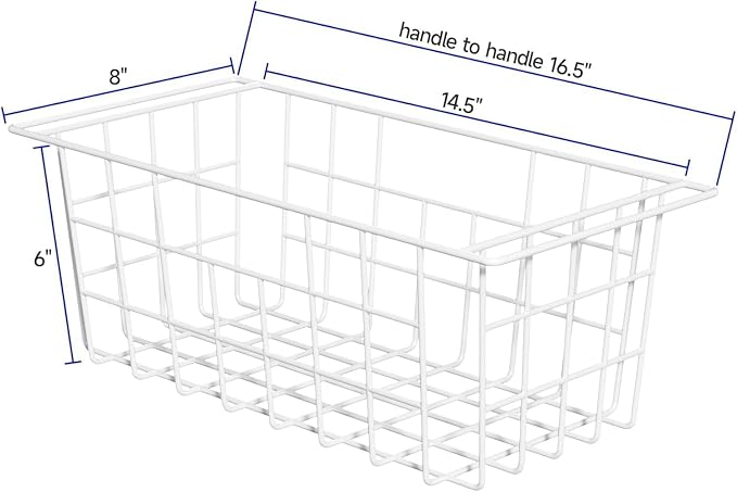 SANNO Chest Freezer Baskets Organizer, Deep Freezer Baskets Bin Sturdy Metal - Image 2