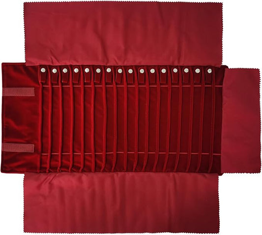 Portable Jewelry Roll Untangled Secure Necklace Travel Storage Bag Displays by SCIKHEFT