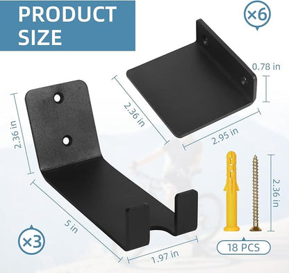 3 Pack Bike Wall Mount Bike Pedal Hanger Wall Mount Bike Hangers Heavy Duty - Image 2