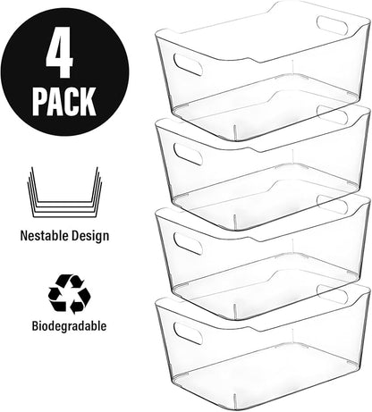 Clear Plastic Storage Bins for Kitchen Organization or Pantry Organizers and - Image 5