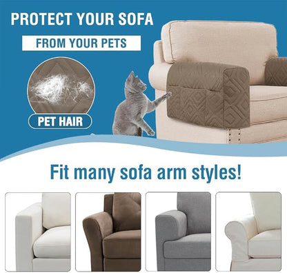 H.VERSAILTEX Armrest Covers for Sofa Water Resistant Couch Arm Covers Remote - Image 5