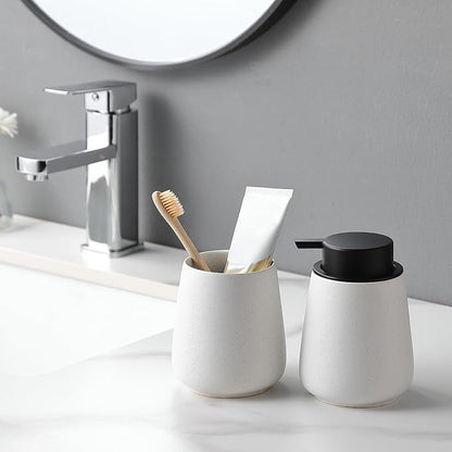 Speckled White Toothbrush Holder Set - Image 6