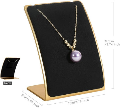 GemeShou Black Necklace display stand, Velvet Jewelry necklace display holder - Image 4