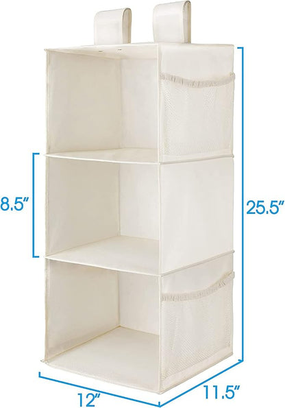 MAX Houser 3-Shelf Hanging Closet Organizers, Collapsible Closet Hanging Shelves - Image 3