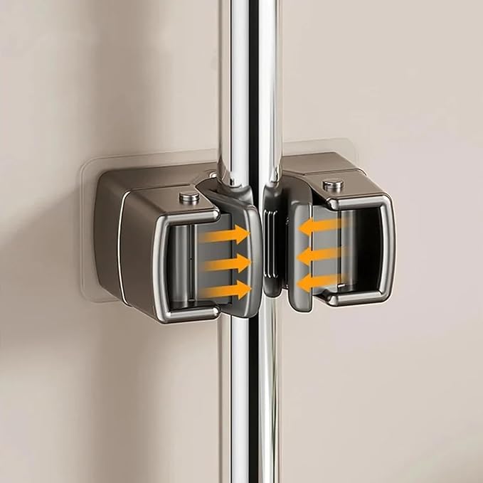 4 Pack Heavy Duty Mop Holder Wall Mount, Strong Adhesive Hanger - Image 5