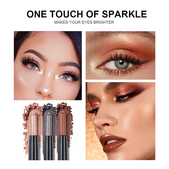 White Eyeshadow Stick Makeup, Cream Shimmer Eye Shadow Pencil, Hypoallergenic - Image 4