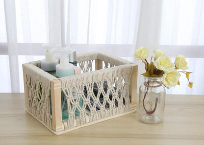 Macrame Baskets for Storage Set of 3, Perfect Pampas Grass Holder - Image 8