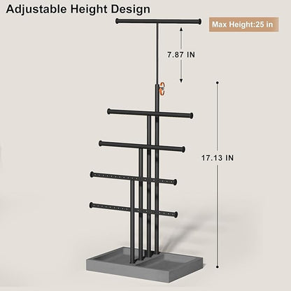 Love-KANKEI Jewelry Organizer Stand, 5 Tier Large Necklace Holder - Image 4