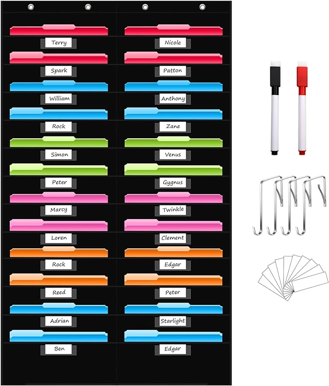REGELETO 24 Pockets File Storage Pocket Chart by REGELETO