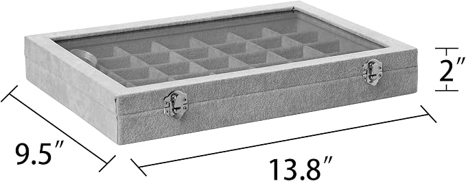 Frebeauty Velvet Jewelry Tray, 35 Grid Jewelry Organizer - Image 3