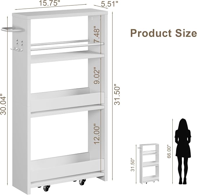 ChooChoo 4-Tier Slim Storage Cart - Image 7