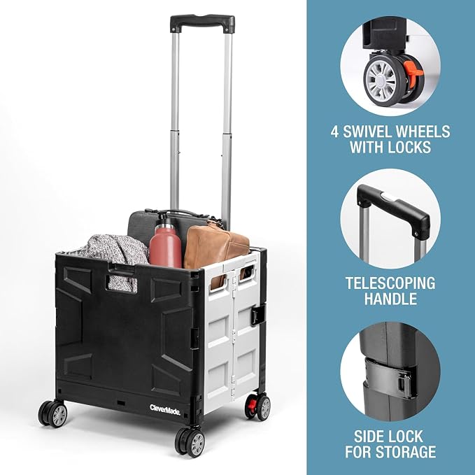 CleverMade Collapsible Wheeled Crate - Image 3