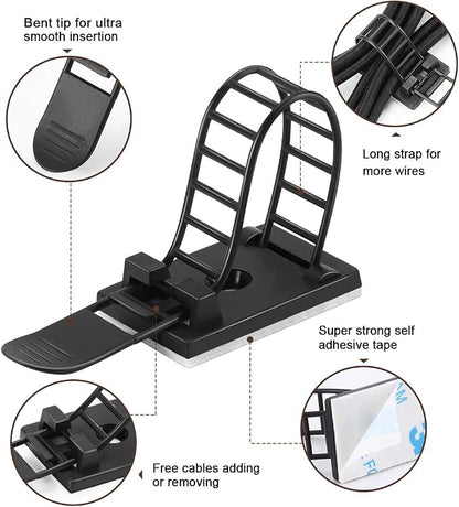 Adhesive Cable Management Clips, Extra Screw & Hole - Image 3