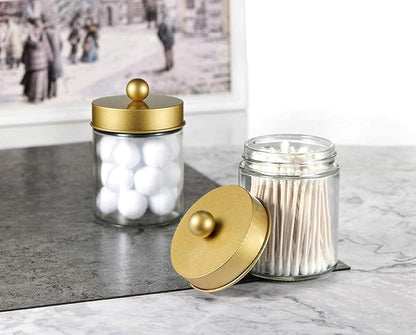 Amolliar 6Pc Apothecary Jars Bathroom Vanity Organizer- Rustic Farmhouse Decor - Image 8
