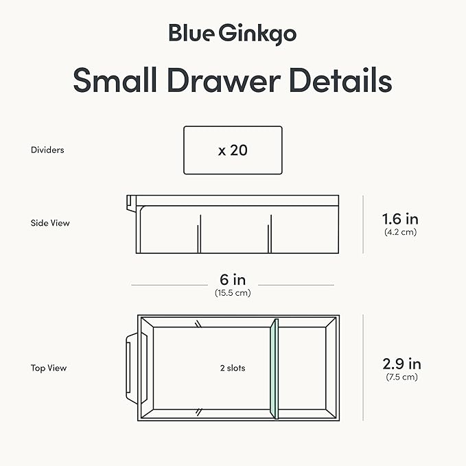 Blue Ginkgo Small 20-Drawer Cabinet – Stackable Clear Organizer - Image 4