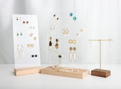 GemeShou Beech earring display for selling jewelry, wooden earring holder for - Image 2