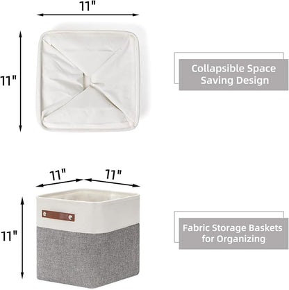 HNZIGE Fabric Cube Storage Baskets Bins Cube Baskets 11x11, Foldable Storage - Image 2