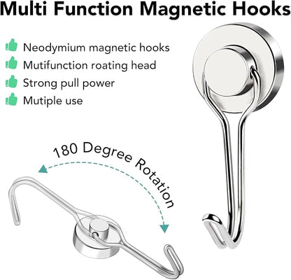 MIKEDE Magnetic Hooks, 40LBS Strong Neodymium Magnetic Hooks Heavy Duty - Image 5