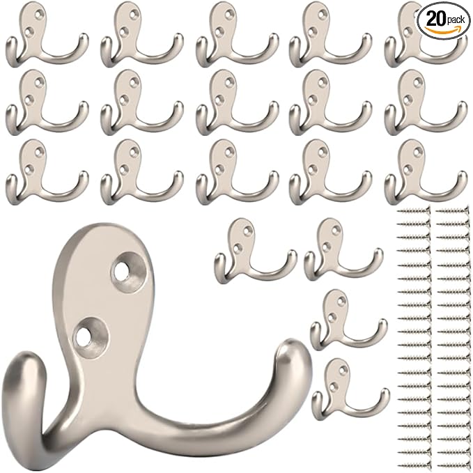 IBosins 20 Pack Heavy Duty Coat Hooks Wall Mounted by IBosins