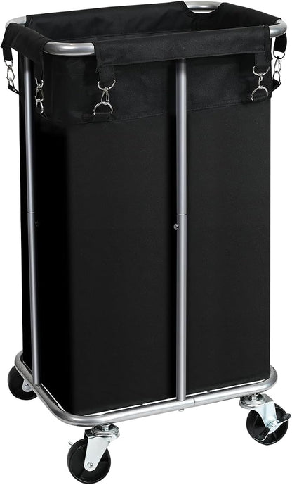 Laundry Basket with Wheels, Rolling Laundry Hamper with Removable Bag, 100L by Ollieroo